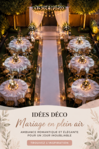 Un mariage en plein air joliment agencé avec des décorations élégantes