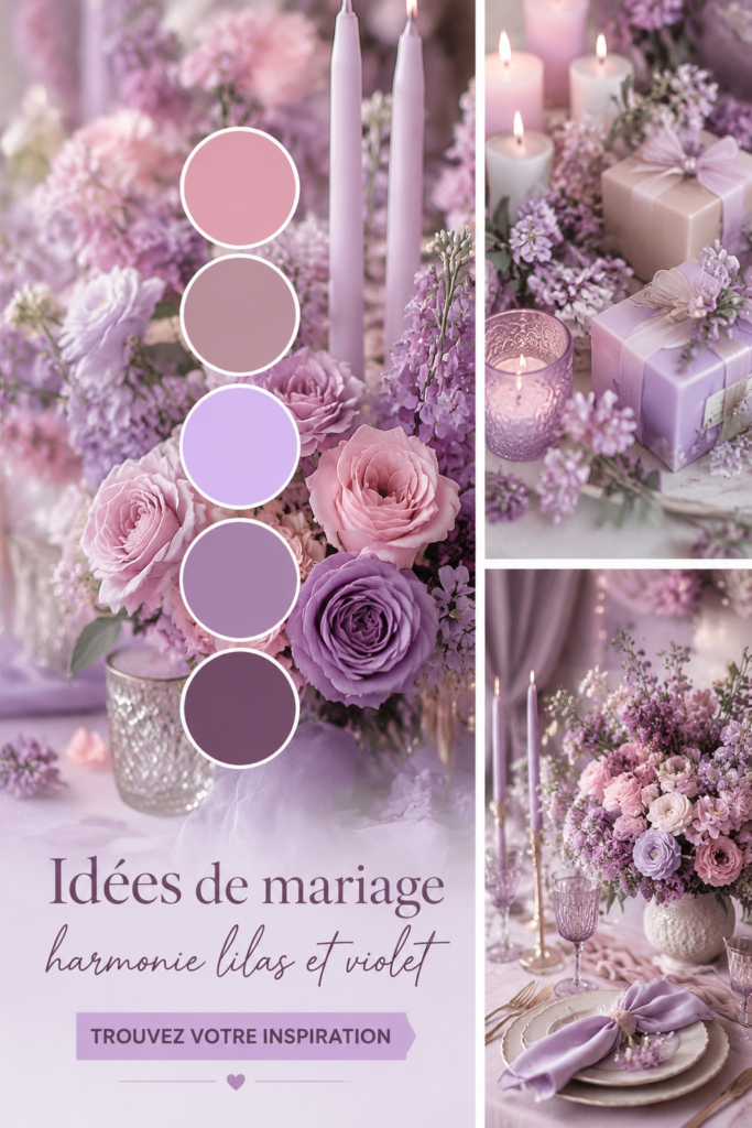 Mariage avec des décorations en lilas harmonieuses et élégantes.
