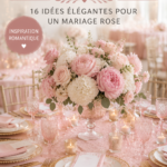 Un mariage élégant avec des décorations roses et des fleurs délicates.
