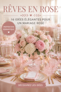 Un mariage élégant avec des décorations roses et des fleurs délicates.