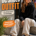 Une femme dans une tenue décontractée avec des DC Shoes, prête pour une sortie.