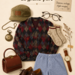 Un look vintage inspiré par grand-père, incluant des pièces élégantes et confortables.