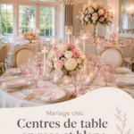 Un magnifique arrangement floral en rose et blanc pour un mariage élégant.