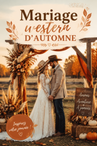Mariage rustique d'automne sous un ciel bleu, décoré de fleurs multicolores et d'objets vintage.