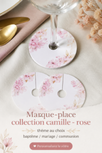 Marque-places élégants et colorés pour un mariage