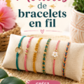 Modèle de bracelet en fil coloré avec des perles, parfait pour un look tendance.