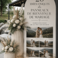 Panneau de bienvenue élégant pour un mariage en extérieur