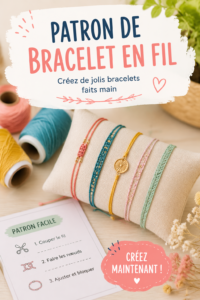 Un bracelet en fil coloré avec des perles, fait main