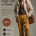 Un grand-père élégant en tenue moderne à la fois chic et intemporelle
