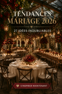 Une décoration de mariage moderne pour 2026, mettant en avant des éléments de design contemporains.
