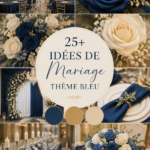 Un magnifique mariage décoré en bleu avec des touches romantiques.