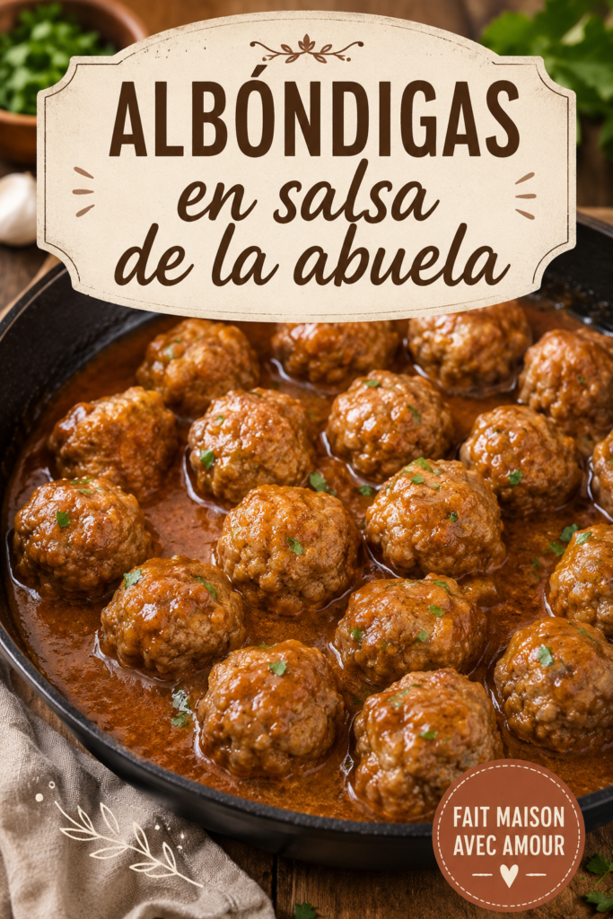 Boulettes de viande en sauce de grand-mère avec garniture