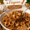 Des calamars cuisinés avec des oignons, servis dans une assiette, évoquant une recette de famille
