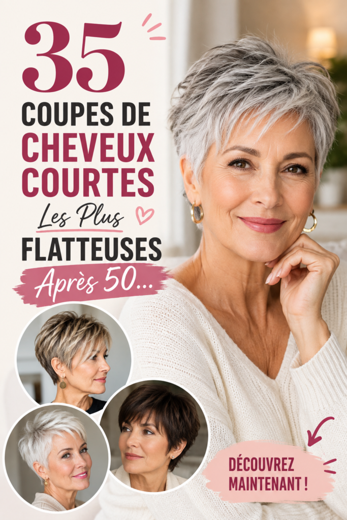 Femme de plus de 50 ans avec une coupe courte moderne