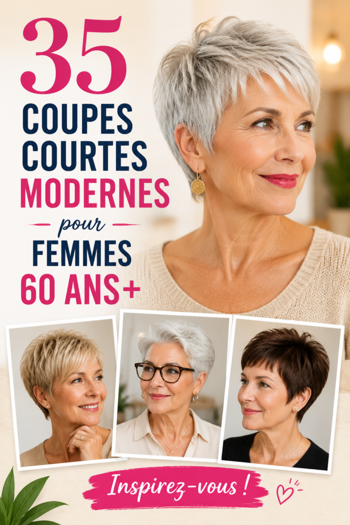 Femme mature avec une coupe courte moderne qui met en valeur son visage