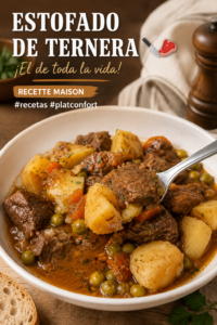 Estofado de veau servi dans un bol avec des légumes savoureux
