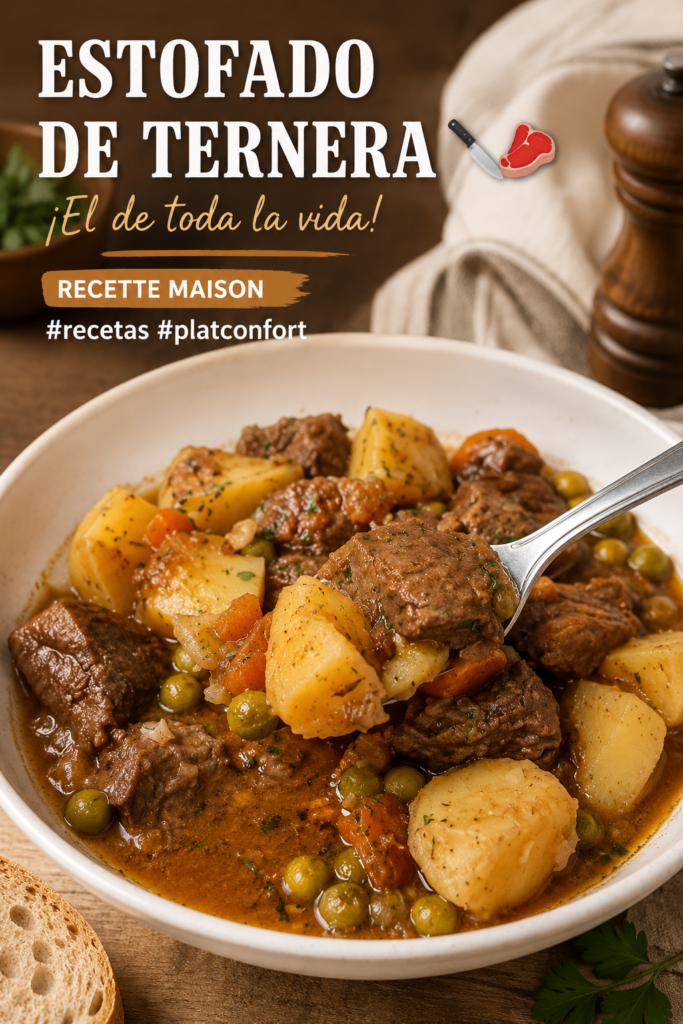 Estofado de veau servi dans un bol avec des légumes savoureux