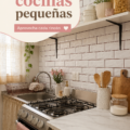 Une petite cuisine chaleureuse avec des aménagements pratiques et stylés.