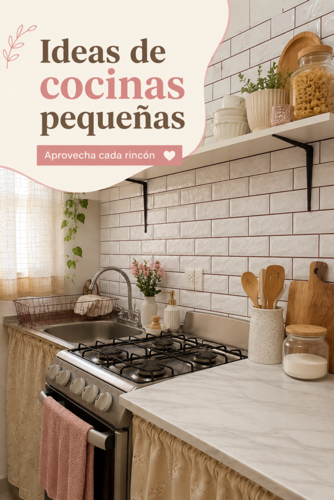 Une petite cuisine chaleureuse avec des aménagements pratiques et stylés.