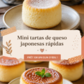 Mini tartes au fromage japonaises sur une assiette avec une décoration gourmande.