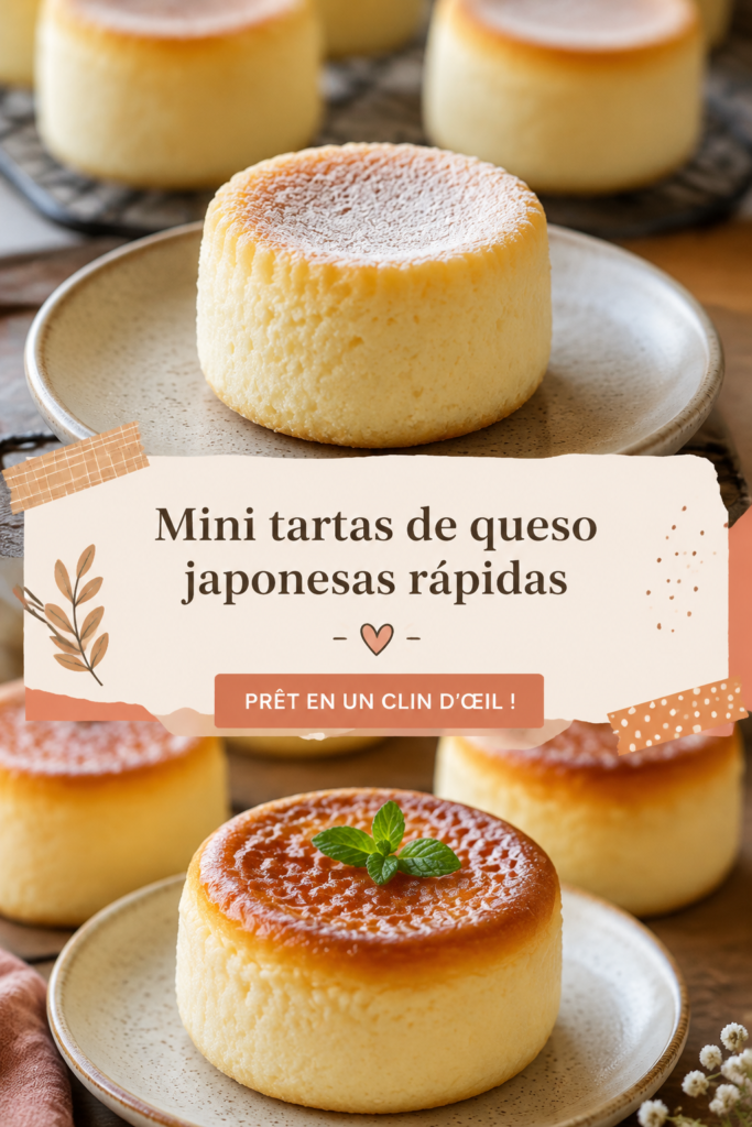 Mini tartes au fromage japonaises sur une assiette avec une décoration gourmande.
