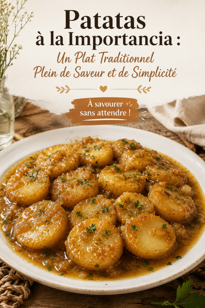 Plat de patatas a la importancia, une recette traditionnelle savoureuse.