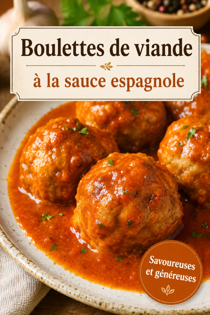 Plat d'albóndigas en sauce espagnole servies dans un bol en céramique
