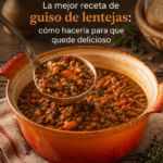 Un plat de genso de lentilles bien chaud avec des légumes colorés, parfait pour un dîner d'hiver.