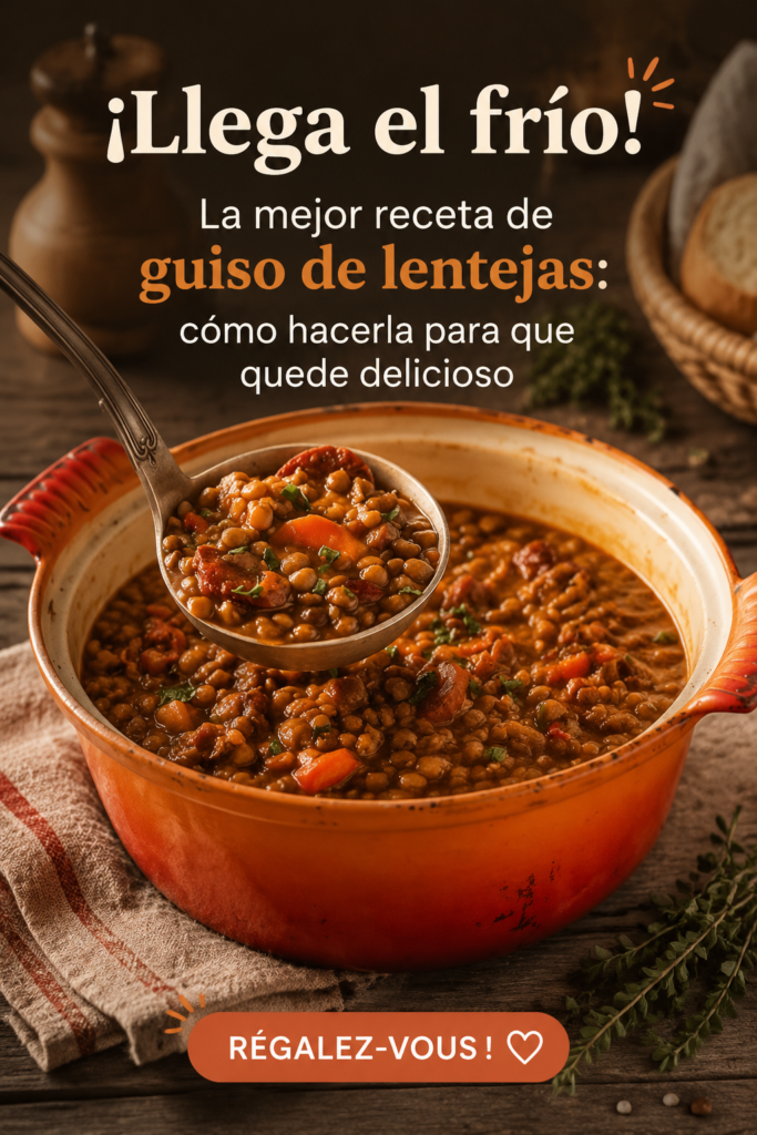 Un plat de genso de lentilles bien chaud avec des légumes colorés, parfait pour un dîner d'hiver.