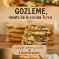 Gözleme doré et farci, typique de la cuisine turque, sur une assiette colorée.