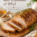 Lomo de porc mariné à la moutarde et au miel sur une table dressée