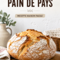 Pain de campagne doré et croustillant sur une table rustique