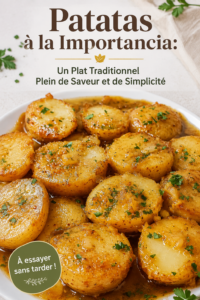 Un plat de patates à la importancia savamment préparé, représentant la cuisine traditionnelle.