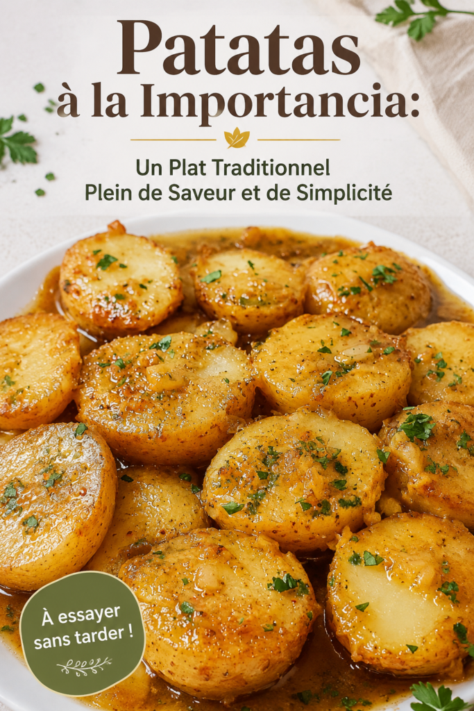 Un plat de patates à la importancia savamment préparé, représentant la cuisine traditionnelle.