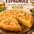 Une délicieuse tortilla espagnole garnie de pommes de terre, prête à être dégustée.