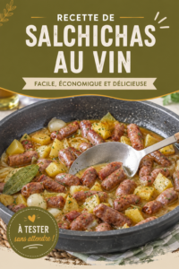 Une assiette de salchichas au vin servie avec des accompagnements