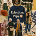 Une femme adoptant un style éclectique inspiré des grands-pères avec des vêtements vintage.