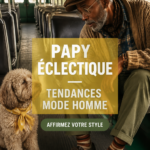 Homme portant un look éclectique composé de vêtements modernes et vintage, illustrant le style masculin diversifié.
