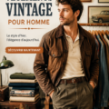 Homme portant une tenue vintage stylée avec une veste en cuir