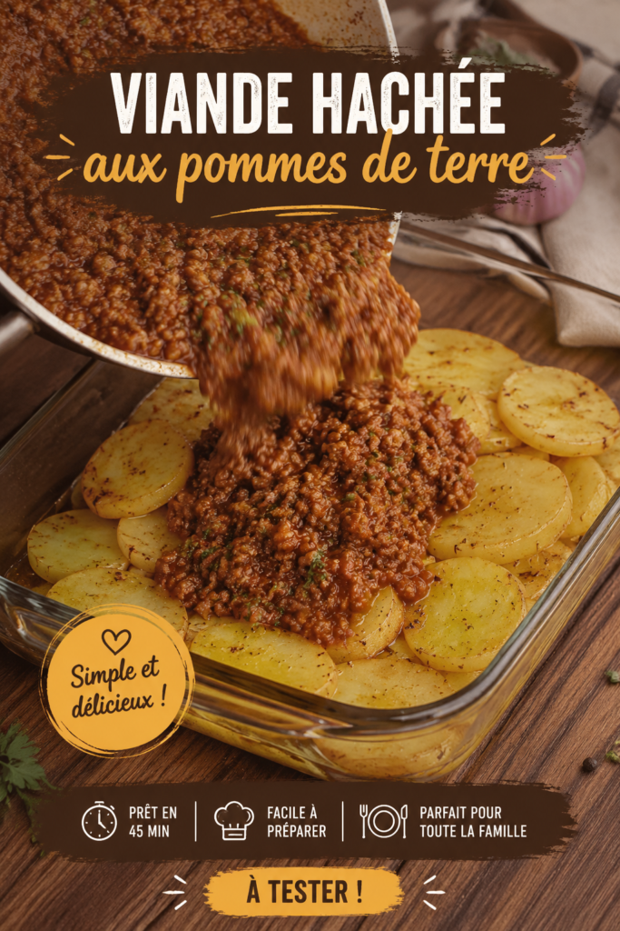 Recette de viande hachée aux pommes de terre, un plat réconfortant.