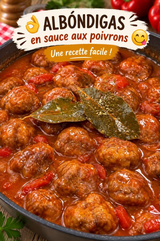 Des albondigas en sauce douce servies dans une assiette familiale