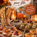 Table décorée pour un apéritif d'automne avec des plats réconfortants
