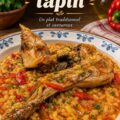 Plat d'arroz con conejo bien présenté, typique de la cuisine espagnole