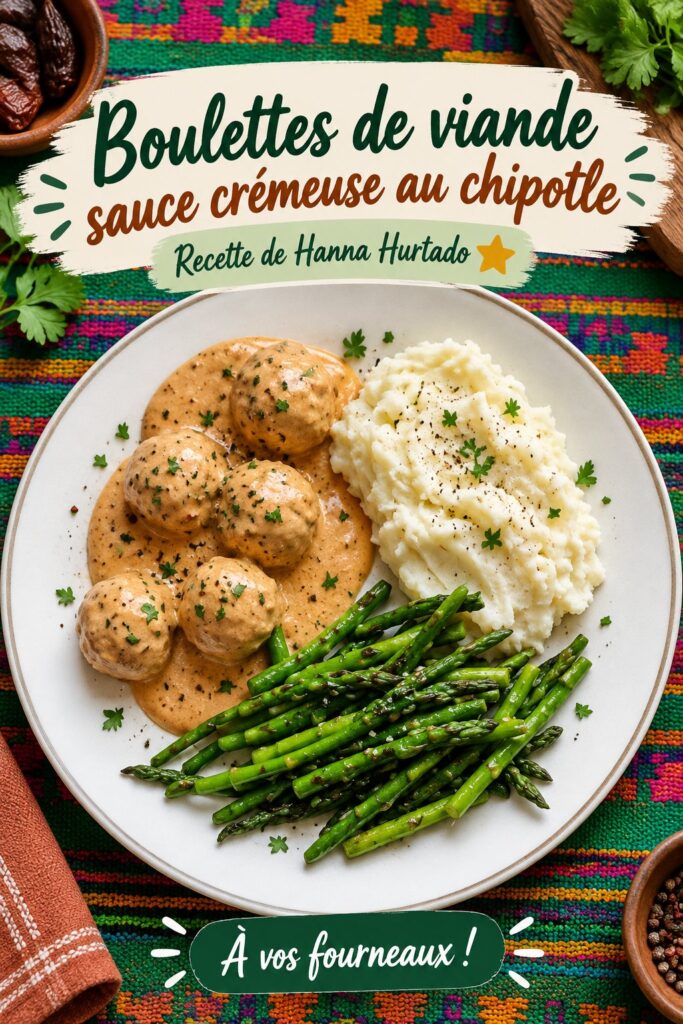 Boulettes de viande crémeuses au chipotle servies dans un plat convivial
