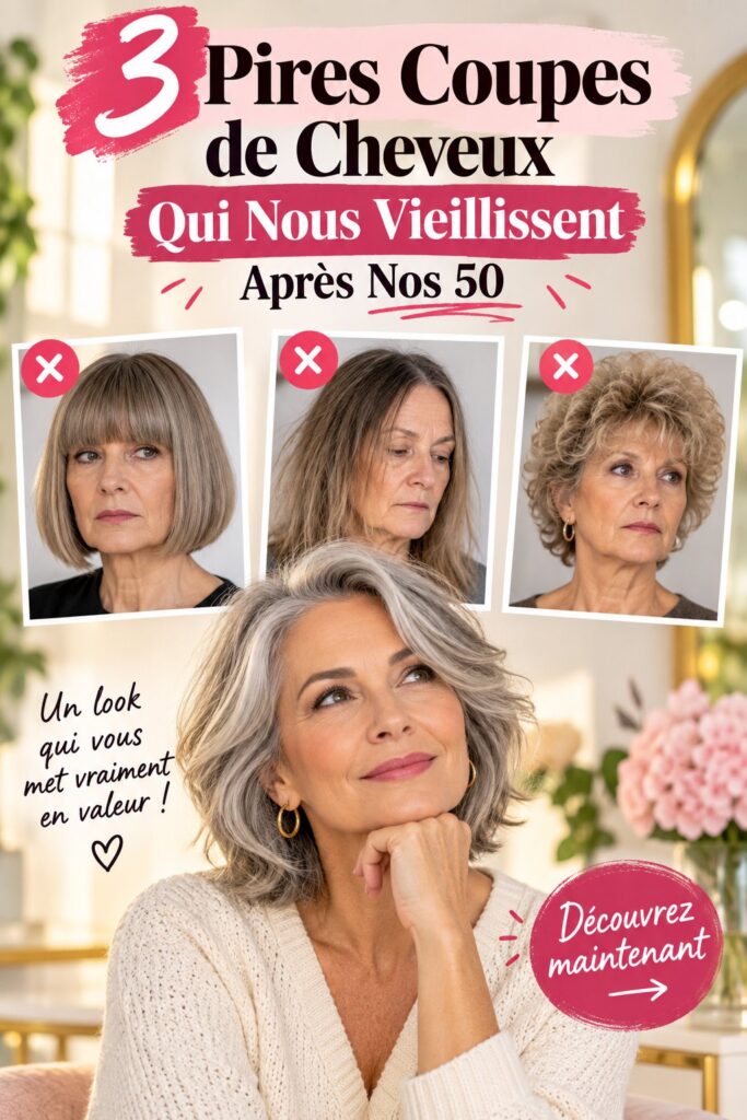 Femme de 50 ans avec une belle coupe de cheveux moderne et élégante.