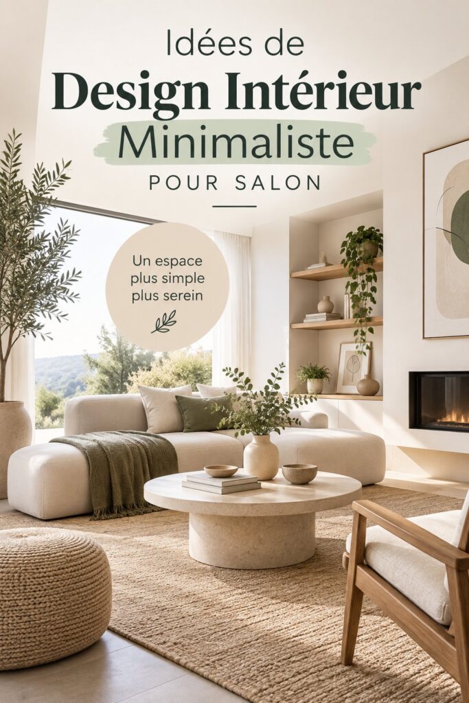 Salon minimaliste avec des couleurs neutres et un mobilier épuré.