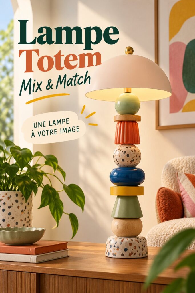Une lampe totem personnalisée dans un intérieur vintage