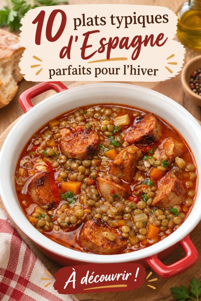 Plat espagnol d'hiver réconfortant avec des couleurs vibrantes et des ingrédients frais.