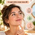 Une femme souriante touchant son menton, discutant des poils indésirables.