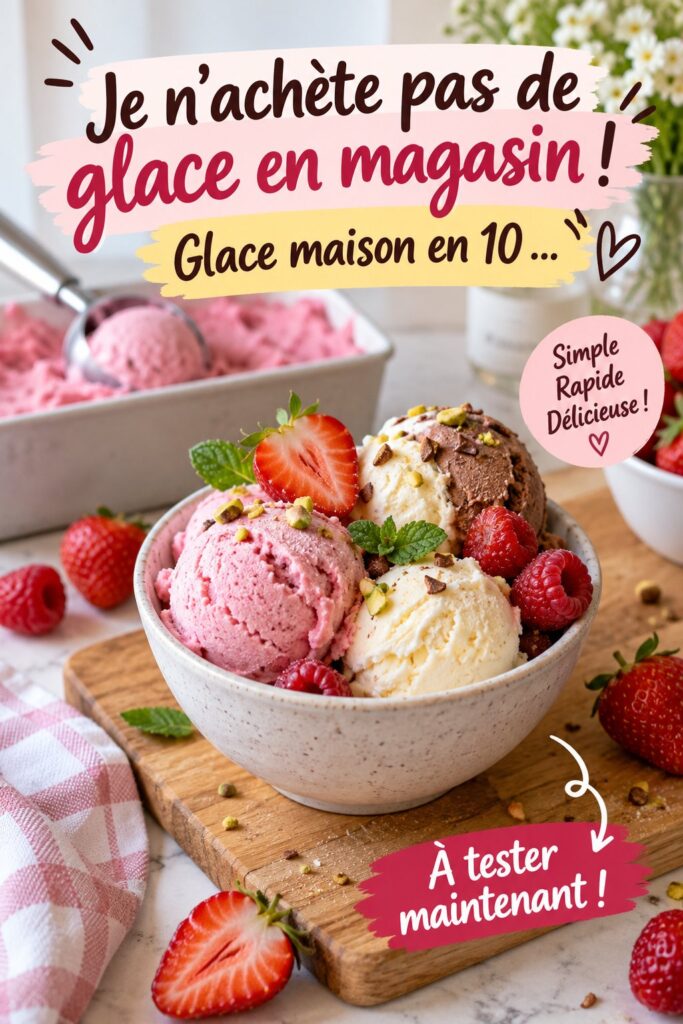 Dessert fait maison : glace rapide et délicieuse à la fraise